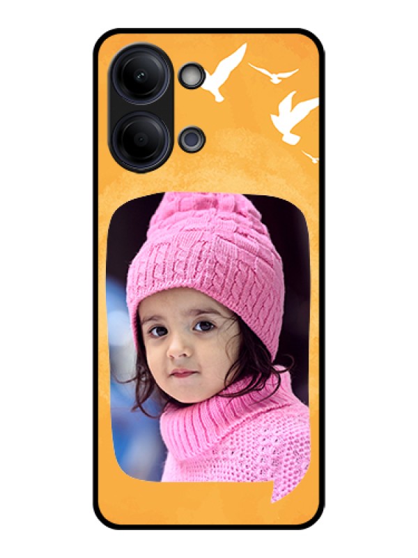 Custom Vivo Y21 5G Custom Glass Phone Case - Water Color Design With Bird Icons