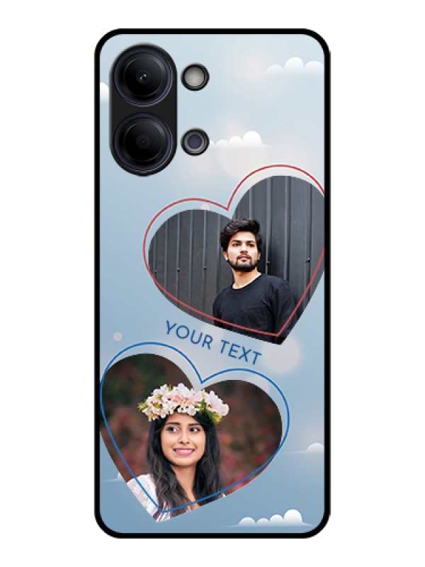 Custom Vivo Y21 5G Custom Glass Phone Case - Blue Color Couple Design