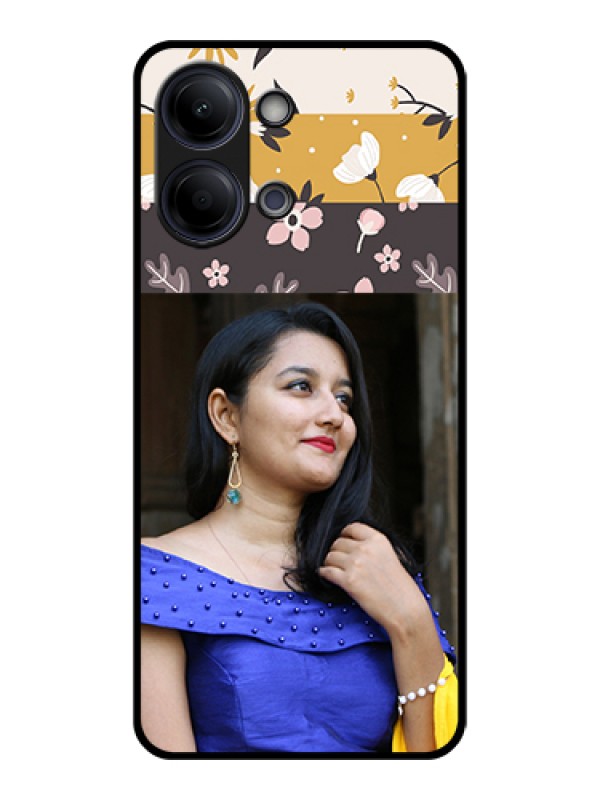 Custom Vivo Y21 5G Custom Glass Phone Case - Stylish Floral Design