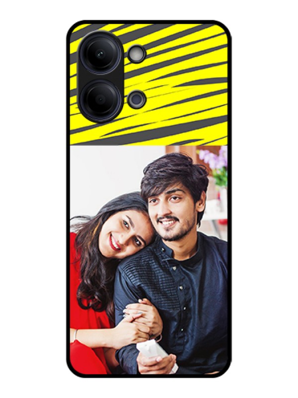 Custom Vivo Y21 5G Custom Glass Phone Case - Yellow Abstract Design