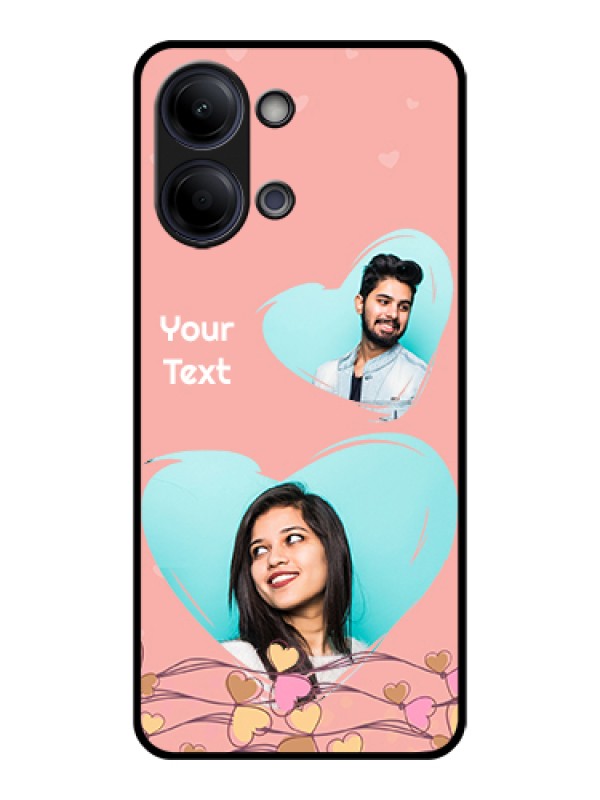 Custom Vivo Y21 5G Custom Glass Phone Case - Love Doodle Design