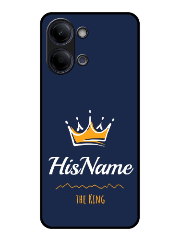 Custom Vivo Y21 5G Custom Glass Phone Case - King With Name Design