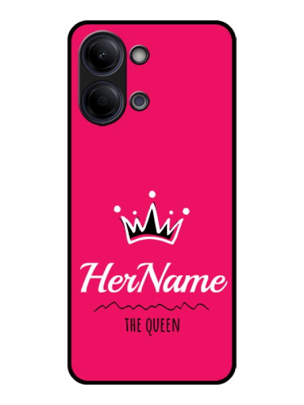 Custom Vivo Y21 5G Custom Glass Phone Case - Queen With Name Design