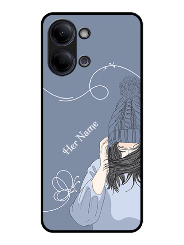 Custom Vivo Y21 5G Custom Glass Phone Case - Girl In Winter Outfit Design