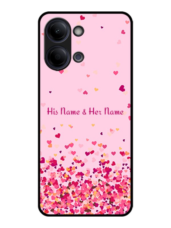 Custom Vivo Y21 5G Custom Glass Phone Case - Floating Hearts Design