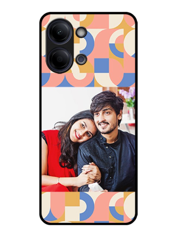 Custom Vivo Y21 5G Custom Glass Phone Case - Semi - Circle Maze Pattern Design