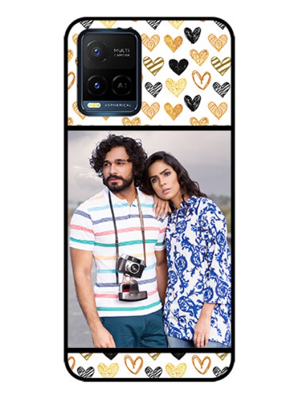 Custom Vivo Y21 Photo Printing on Glass Case - Love Symbol Design