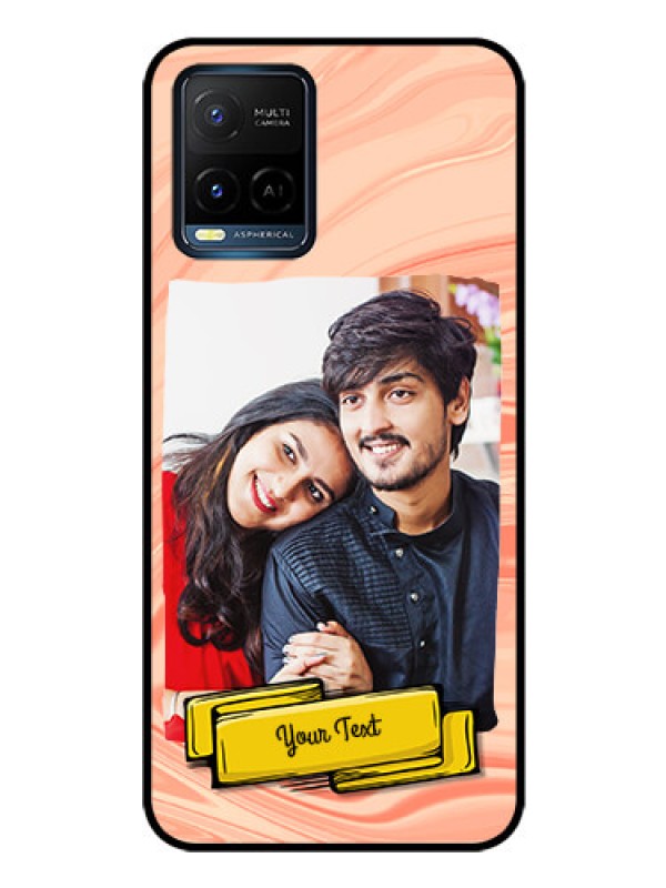 Custom Vivo Y21 Personalized Glass Phone Case - Marble Texture Design