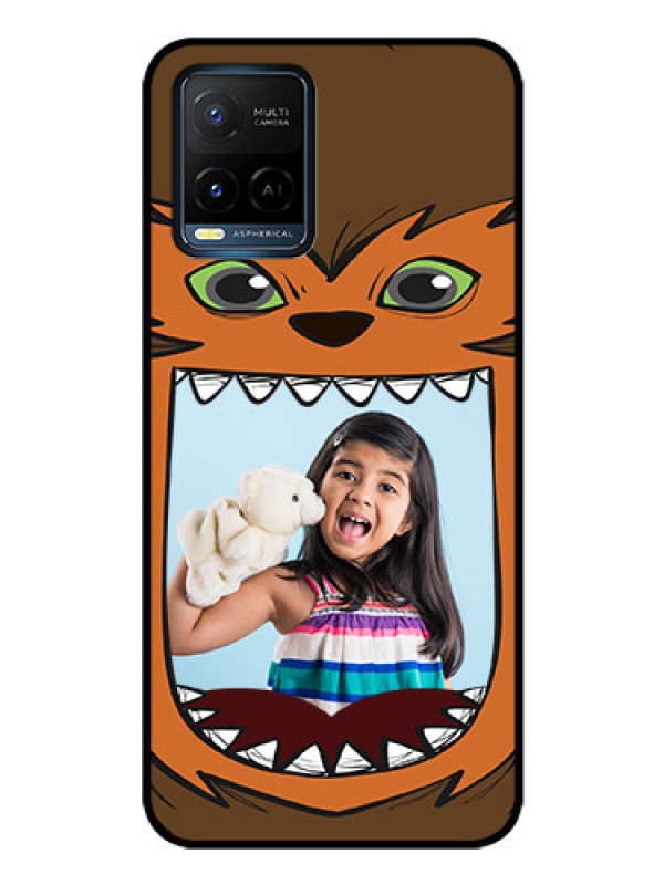 Custom Vivo Y21 Photo Printing on Glass Case - Owl Monster Back Case Design