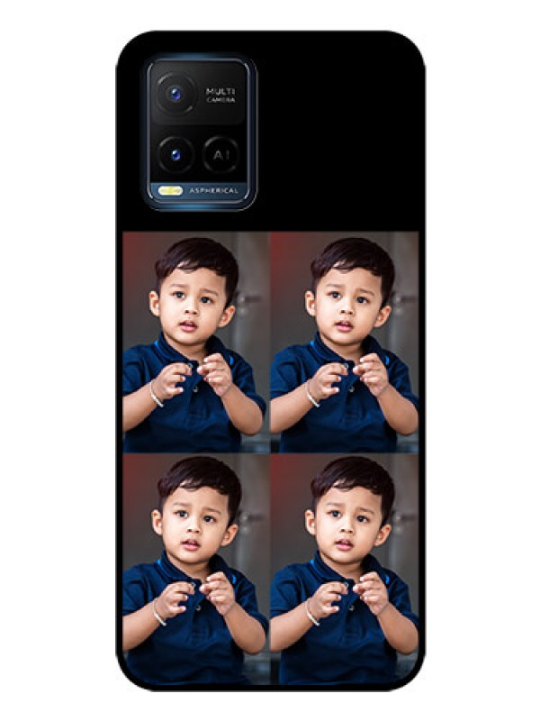 Custom Vivo Y21 4 Image Holder on Glass Mobile Cover