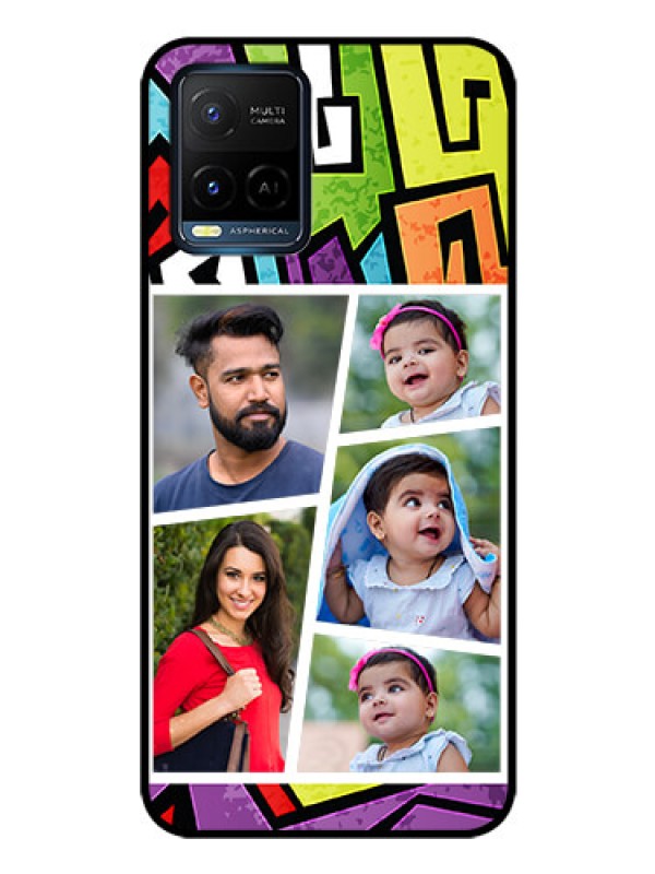 Custom Vivo Y21A Custom Glass Phone Case - Graffiti pattern Design
