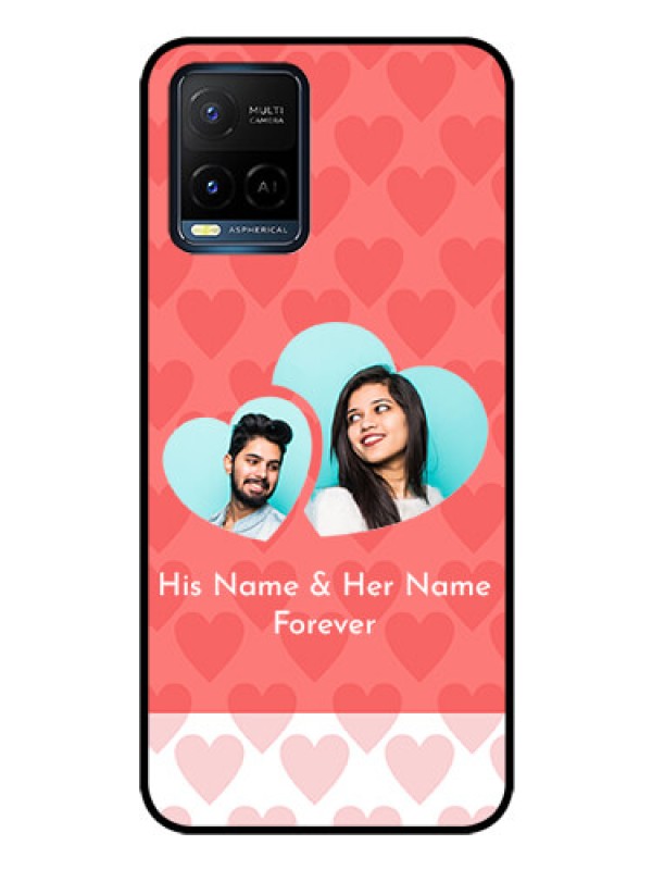 Custom Vivo Y21e Personalized Glass Phone Case - Couple Pic Upload Design