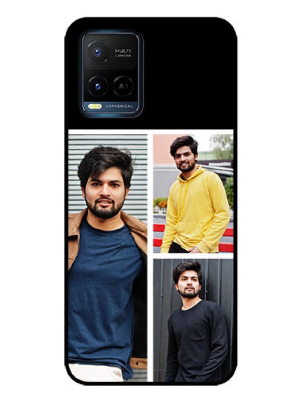 Custom Vivo Y21e Photo Printing on Glass Case - Upload Multiple Picture Design
