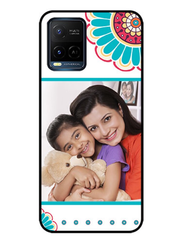 Custom Vivo Y21e Custom Glass Phone Case - Flower Design