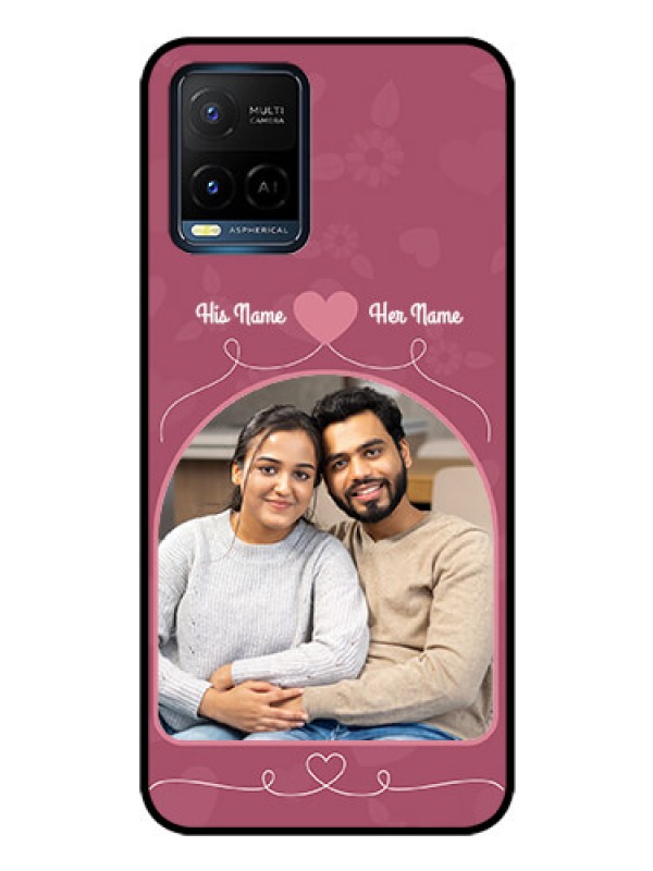 Custom Vivo Y21e Photo Printing on Glass Case - Love Floral Design