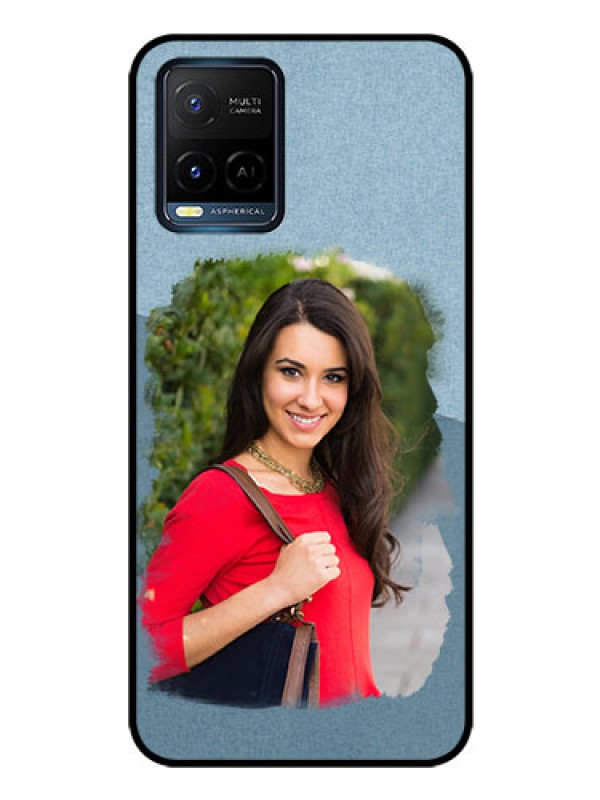Custom Vivo Y21e Custom Glass Mobile Case - Grunge Line Art Design