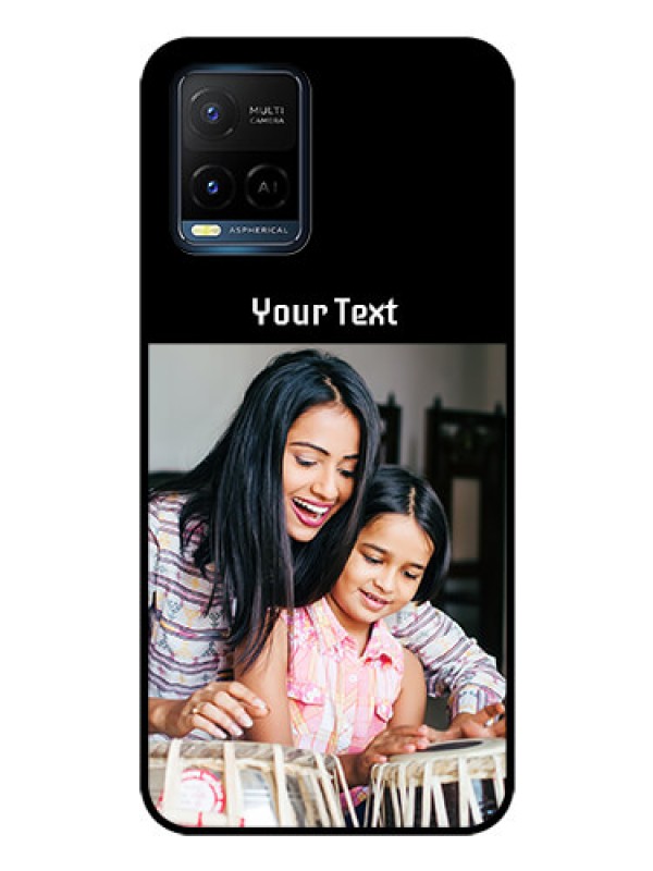 Custom Vivo Y21e Photo with Name on Glass Phone Case