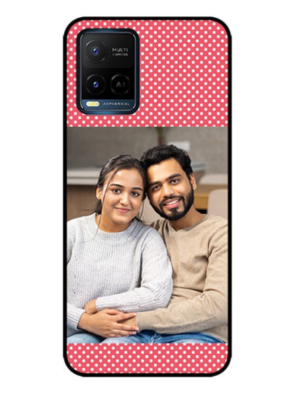 Custom Vivo Y21G Custom Glass Phone Case - White Dotted Design