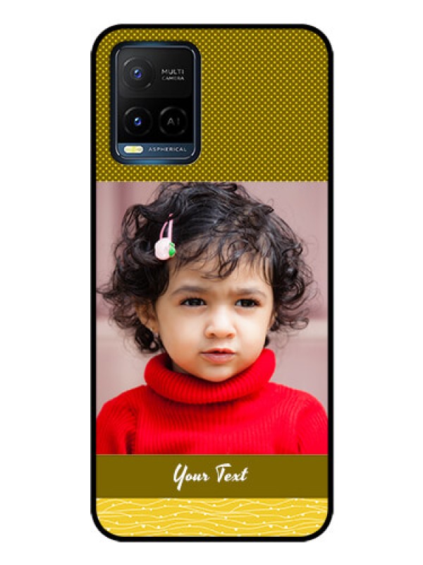 Custom Vivo Y21G Custom Glass Phone Case - Simple Green Color Design