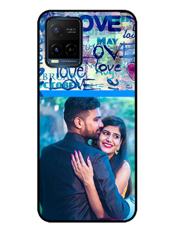 Custom Vivo Y21G Custom Glass Mobile Case - Colorful Love Design