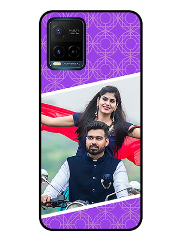 Custom Vivo Y21G Custom Glass Phone Case - Violet Pattern Design