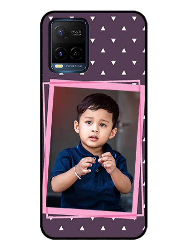 Custom Vivo Y21G Custom Glass Mobile Case - Triangle Pattern Dotted Design