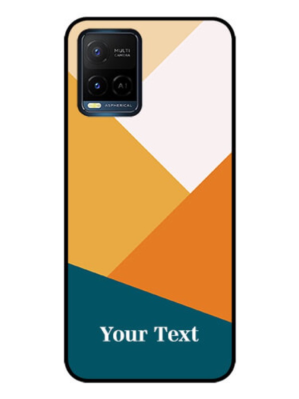Custom Vivo Y21G Personalized Glass Phone Case - Stacked Multi-colour Design