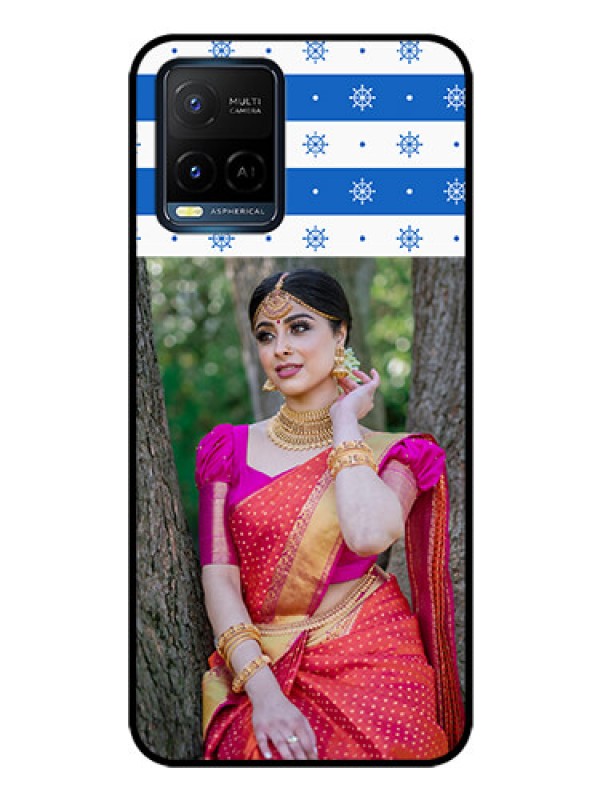 Custom Vivo Y21T Photo Printing on Glass Case - Snow Pattern Design