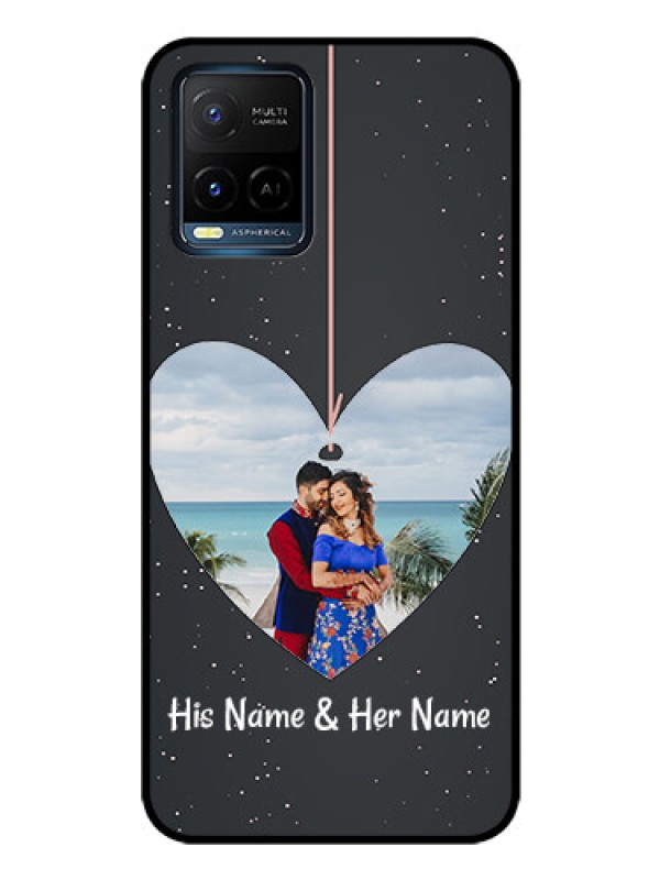 Custom Vivo Y21T Custom Glass Phone Case - Hanging Heart Design