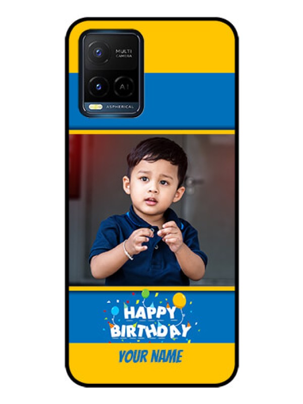 Custom Vivo Y21T Custom Glass Mobile Case - Birthday Wishes Design