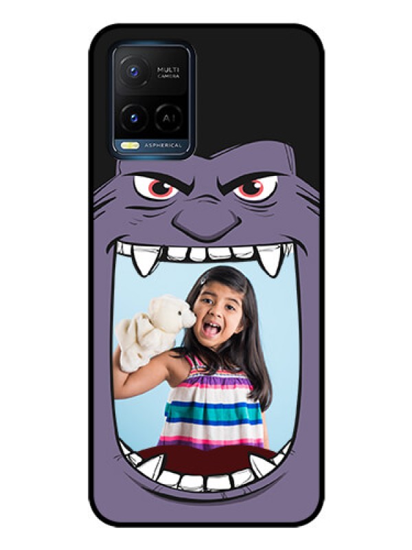 Custom Vivo Y21T Custom Glass Phone Case - Angry Monster Design