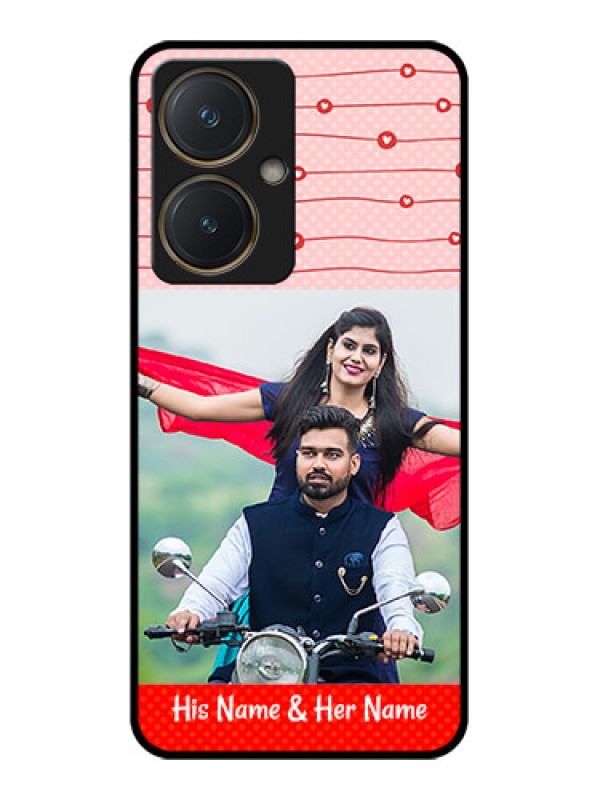 Custom Vivo Y27 Custom Glass Phone Case - Red Pattern Case Design