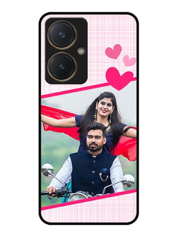 Custom Vivo Y27 Custom Glass Phone Case - Love Shape Heart Design