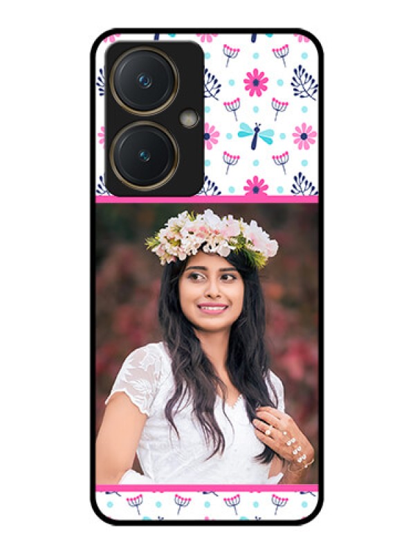 Custom Vivo Y27 Custom Glass Phone Case - Colorful Flower Design