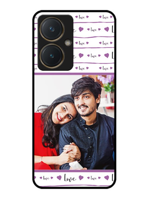 Custom Vivo Y27 Custom Glass Phone Case - Couples Heart Design