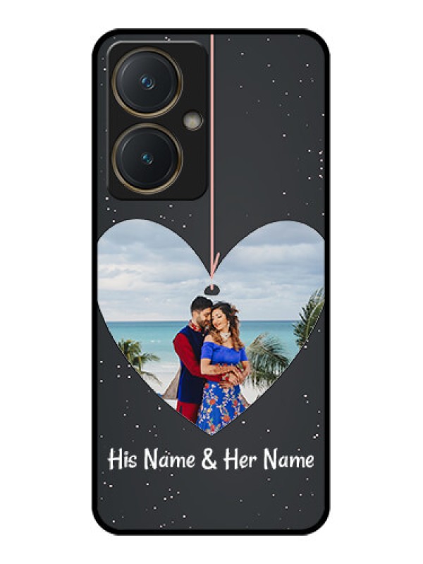 Custom Vivo Y27 Custom Glass Phone Case - Hanging Heart Design