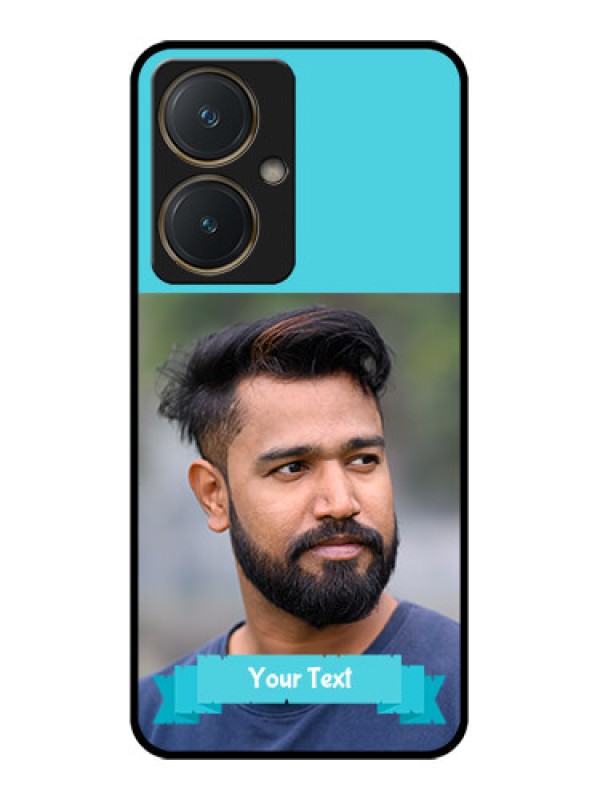 Custom Vivo Y27 Custom Glass Phone Case - Blue Color Design