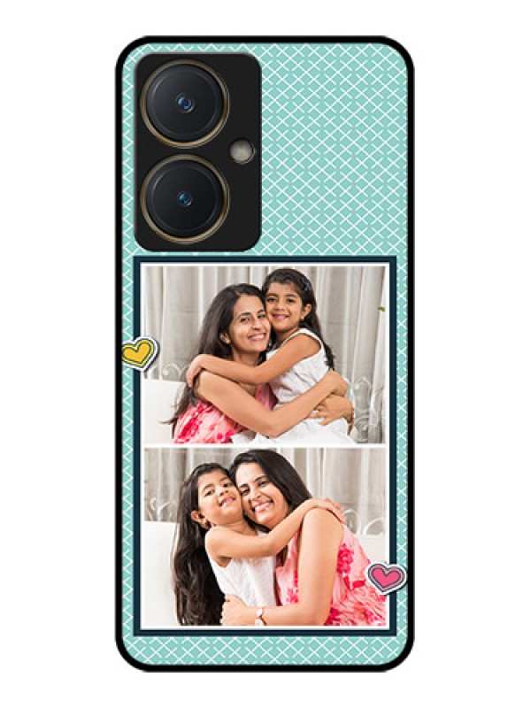 Custom Vivo Y27 Custom Glass Phone Case - 2 Image Holder With Pattern Design
