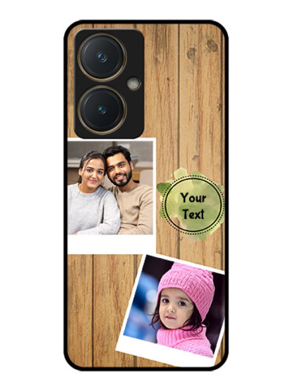 Custom Vivo Y27 Custom Glass Phone Case - Wooden Texture Design