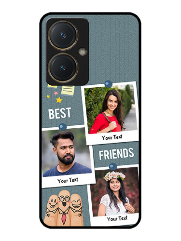 Custom Vivo Y27 Custom Glass Phone Case - Sticky Frames And Friendship Design