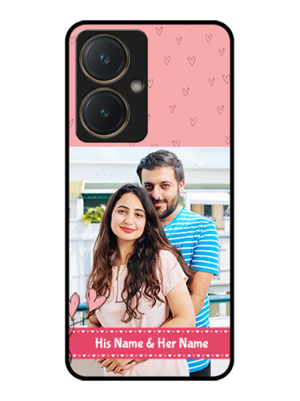 Custom Vivo Y27 Custom Glass Phone Case - Love Design Peach Color
