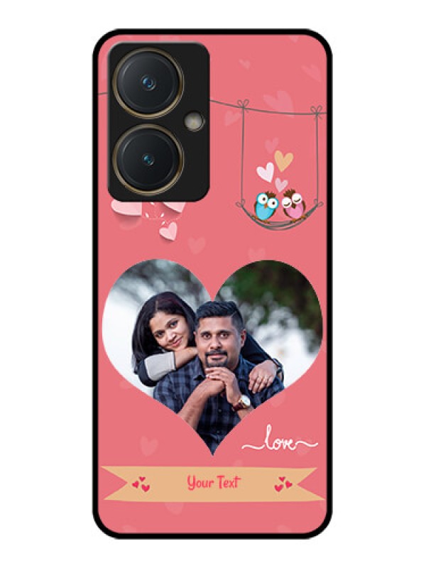 Custom Vivo Y27 Custom Glass Phone Case - Peach Color Love Design