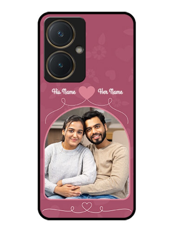 Custom Vivo Y27 Custom Glass Phone Case - Love Floral Design