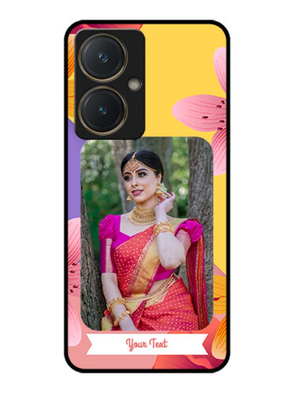 Custom Vivo Y27 Custom Glass Phone Case - 3 Image With Vintage Floral Design