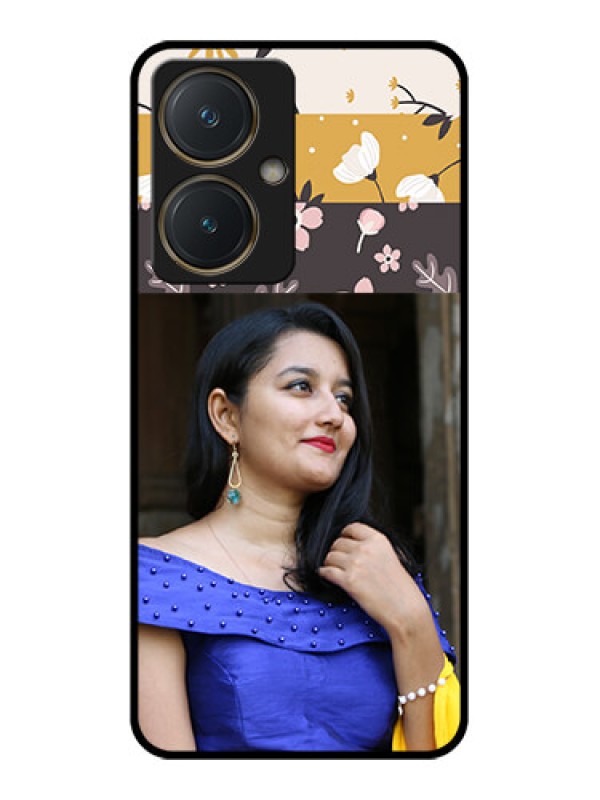 Custom Vivo Y27 Custom Glass Phone Case - Stylish Floral Design