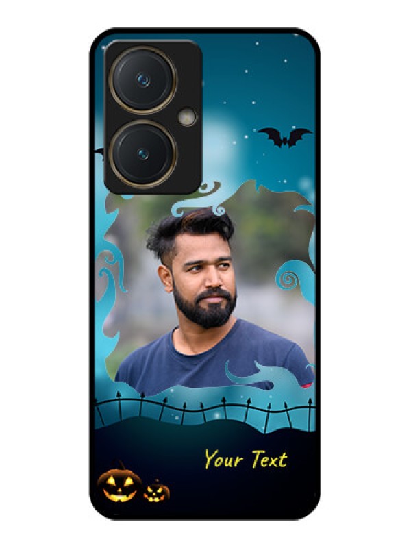 Custom Vivo Y27 Custom Glass Phone Case - Halloween Frame Design
