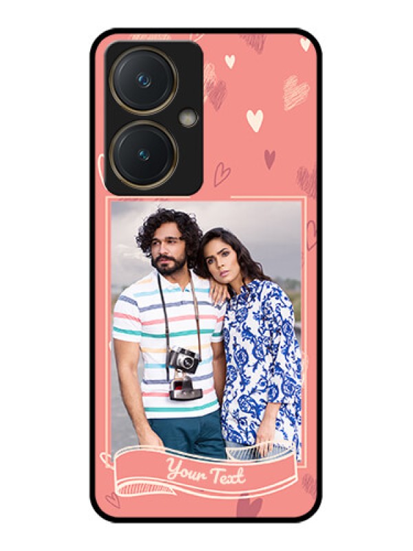 Custom Vivo Y27 Custom Glass Phone Case - Love Doodle Art Design