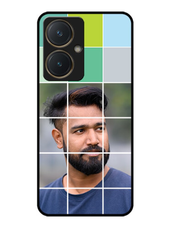 Custom Vivo Y27 Custom Glass Phone Case - With White Box Pattern