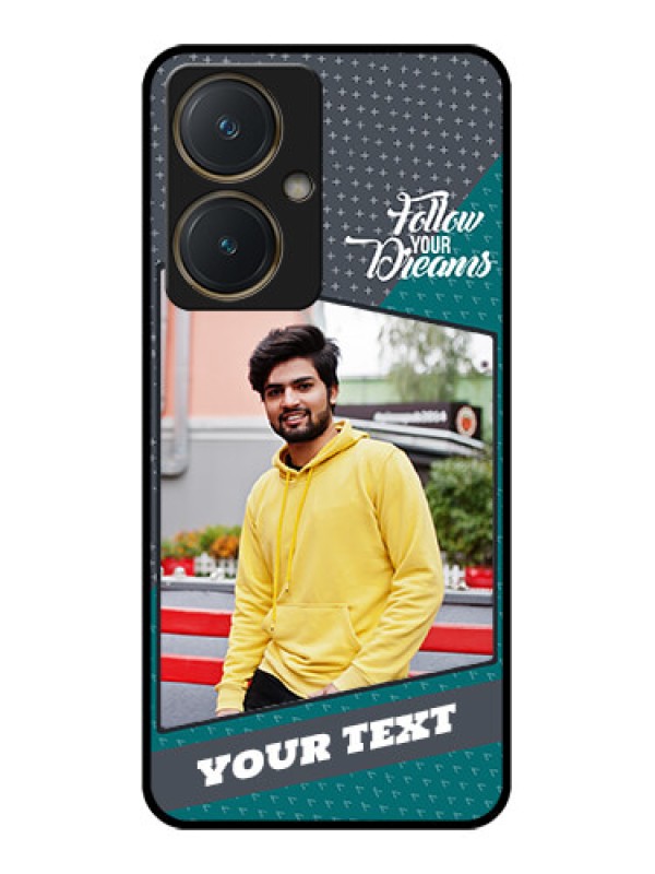 Custom Vivo Y27 Custom Glass Phone Case - Background Pattern Design With Quote