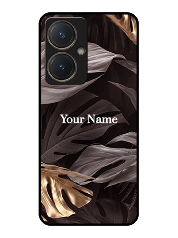 Custom Vivo Y27 Custom Glass Phone Case - Wild Leaves Digital Paint Design